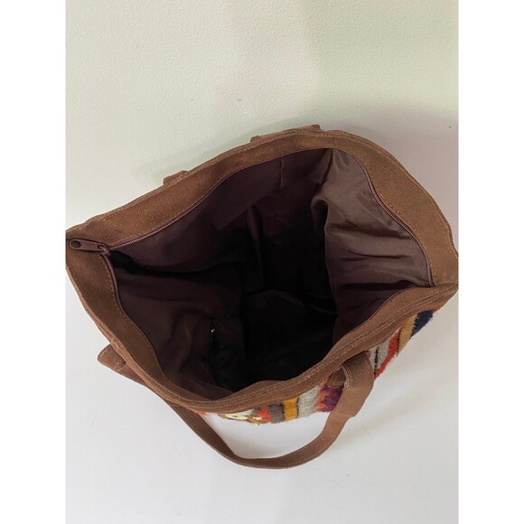 HANDMADE WOOL AZTEC BAG WITH LEATHER TRIM - Picture 3 of 4